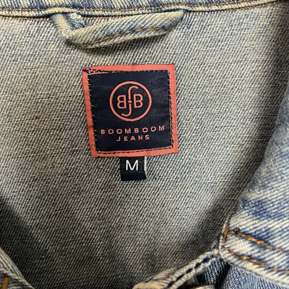 Boom Boom Jean‎ Jacket Sz M Not Your Girl Graphic Denim Distressed Pop Art Comic